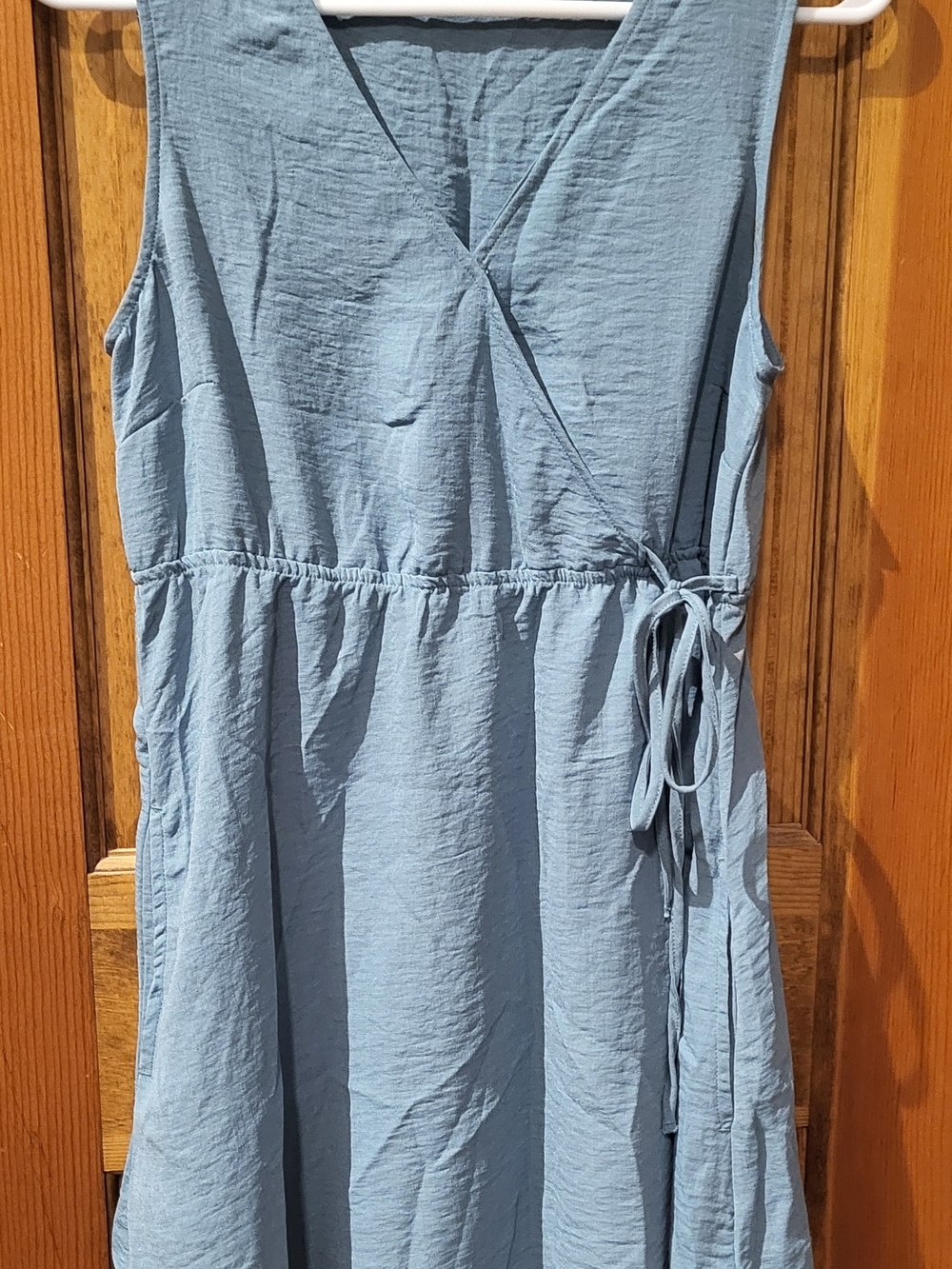 HALARA XS-S Light Blue Sleeveless Wrap Casual Dress NWT